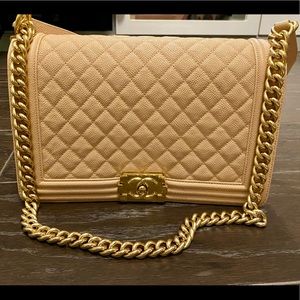 Chanel Quilted Caviar Leather Boy Bag: New Medium